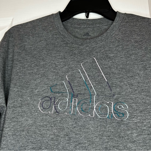 adidas Girl's Small 7/8 Heather Gray Long Sleeve Waist Crew Tee Big Kids NWT - Picture 8 of 12